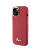 Guess iPhone 15 Case Silicone Metal Logo Red