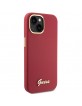 Guess iPhone 15 Case Silicone Metal Logo Red