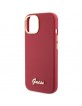 Guess iPhone 15 Case Silicone Metal Logo Red