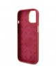 Guess iPhone 15 Hülle Case Silikon Metall Logo Rot