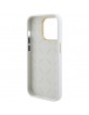 Guess iPhone 15 Pro Max Case Silicone 4G Rhinestone Diamond Logo White