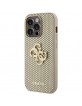 Guess iPhone 15 Pro Max Hülle Case Cover Perforated 4G Glitter Gold