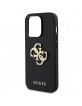 Guess iPhone 15 Pro Max Hülle Case Perforated 4G Glitter Schwarz