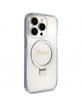 Guess iPhone 15 Pro Case Cover Ring Stand MagSafe Transparent