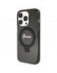 Guess iPhone 15 Pro Case Cover Ring Stand MagSafe Black