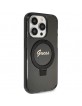 Guess iPhone 15 Pro Case Cover Ring Stand MagSafe Black