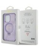 Guess iPhone 15 Pro Hülle Case Cover Ring Stand MagSafe Violett