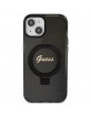 Guess iPhone 15 Hülle Case Cover Ring Stand MagSafe Schwarz