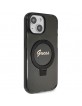 Guess iPhone 15 Case Cover Ring Stand MagSafe Black