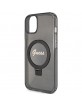 Guess iPhone 15 Hülle Case Cover Ring Stand MagSafe Schwarz