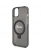 Guess iPhone 15 Case Cover Ring Stand MagSafe Black