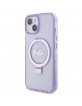 Guess iPhone 15 Hülle Case Cover Ring Stand MagSafe Violett