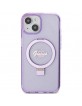 Guess iPhone 15 Hülle Case Cover Ring Stand MagSafe Violett