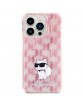 Karl Lagerfeld iPhone 15 Pro Case Cover Monogram Choupette Pink
