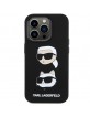 Karl Lagerfeld iPhone 15 Pro Hülle Case Silikon K & C Head Schwarz