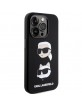 Karl Lagerfeld iPhone 15 Pro Hülle Case Silikon K & C Head Schwarz