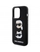 Karl Lagerfeld iPhone 15 Pro Hülle Case Silikon K & C Head Schwarz