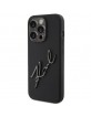 Karl Lagerfeld iPhone 15 Pro Hülle Case Cover Silikon Signatur Schwarz