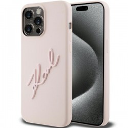 Karl Lagerfeld iPhone 15 Pro Case Cover Silicone Signature Pink