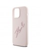 Karl Lagerfeld iPhone 15 Pro Hülle Case Cover Silikon Signatur Rosa Pink