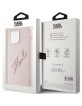 Karl Lagerfeld iPhone 15 Pro Hülle Case Cover Silikon Signatur Rosa Pink