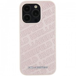 Karl Lagerfeld iPhone 15 Plus Hülle Case Cover Quilted K Pattern Rosa Pink