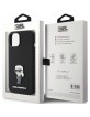 Karl Lagerfeld iPhone 15 Plus Case Silicone Ikonik Metal Pin Black