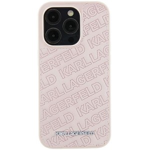 Karl Lagerfeld iPhone 15 Case Cover Quilted K Pattern Pink