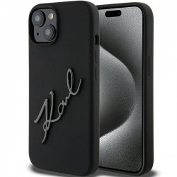 Karl Lagerfeld iPhone 15 Case Cover Silicone Signature Black