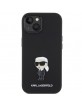 Karl Lagerfeld iPhone 15 Case Silicone Ikonik Metal Pin Black