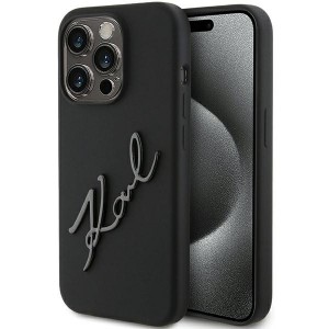 Karl Lagerfeld iPhone 15 Pro Max Case Cover Silicone Signature Black