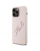Karl Lagerfeld iPhone 15 Pro Max Hülle Case Silikon Signatur Rosa Pink