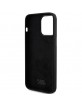Karl Lagerfeld iPhone 15 Pro Max Case Silicone Choupette Metal Pin Black