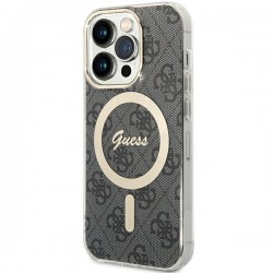 Guess iPhone 15 Pro Max Hülle Case Cover MagSafe 4G Schwarz
