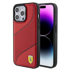 Ferrari iPhone 15 Pro Hülle Case Perforated Waves Rot