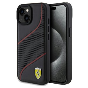 Ferrari iPhone 15 14 13 Hülle Case Perforated Waves Schwarz