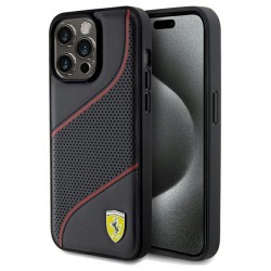 Ferrari iPhone 15 Pro Max Case Perforated Waves Black