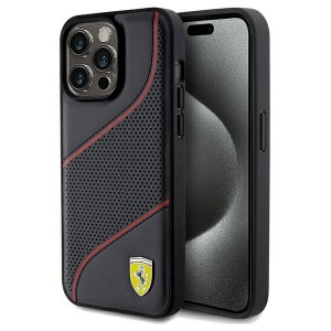 Ferrari iPhone 15 Pro Max Hülle Case Perforated Waves Schwarz