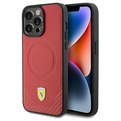 Ferrari iPhone 15 Pro Case Cover MagSafe Carbon Red