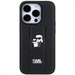 Karl Lagerfeld iPhone 11 Case Grip Stand Saffiano K & C Black