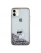 Karl Lagerfeld iPhone 11 Hülle Case Cover Glitter Choupette Body Silber