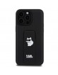 Karl Lagerfeld iPhone 13 Pro Case Grip Stand Saffiano Choupette Black