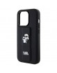 Karl Lagerfeld iPhone 13 Pro Case Grip Stand Saffiano K & C Black