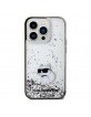 Karl Lagerfeld iPhone 14 Pro Hülle Case Cover Glitter Choupette Body Silber