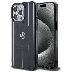 Mercedes iPhone 15 Pro Case MagSafe Crossed Lines Black