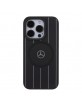 Mercedes iPhone 15 Pro Max Case Genuine Leather MagSafe Stripes Black