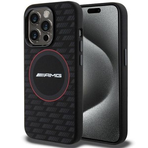 AMG Mercedes iPhone 15 Pro Case MagSafe Carbon Pattern Black