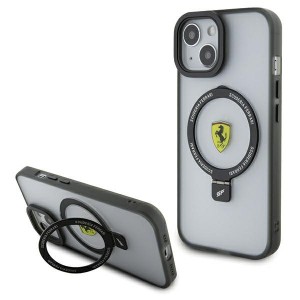 Ferrari iPhone 15 Plus Hülle Case Ring Stand Magsafe Halter Transparent
