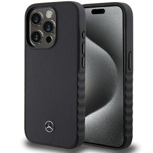 Mercedes iPhone 15 Pro Case Smooth Leather Black