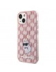 Karl Lagerfeld iPhone 15 Hülle Case Cover Monogram Choupette Rosa